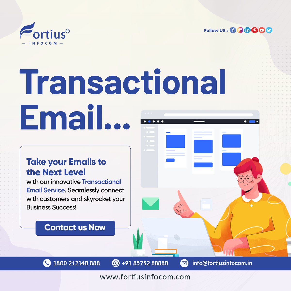 fortiusinfocom's tweet photo. โจ Level up your email game! ๐ฅ With our cutting-edge transactional email service, you'll effortlessly connect with customers like never before. ๐ Get ready to soar to new heights of business success! ๐ #EmailRevolution #CustomerConnectivity #TransactionalEmailService
https://t.co/wxPCHSNCJ0