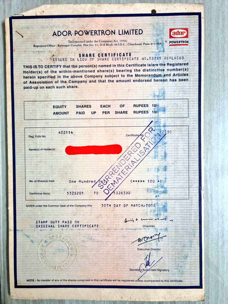 iamketankothari's tweet image. This is how share certificates used to look like!

#demat #sharemarket #collectives #shares