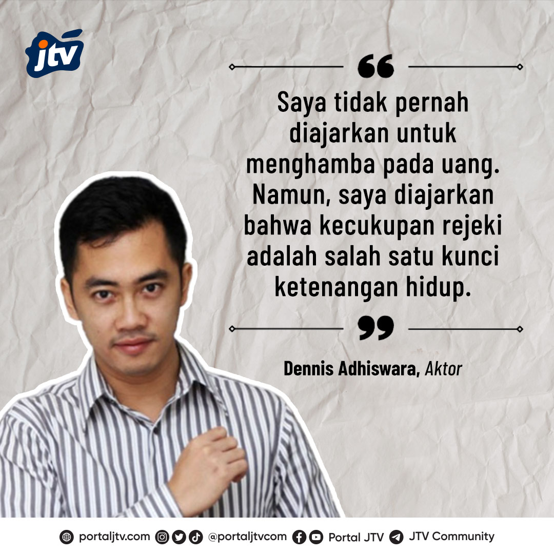 Dennis Adhiswara, lahir di Malang, 14 September 1982. Dennis memulai karir sebagai penulis skenario film Jakarta Project pada tahun 2001. Kemudian terjun kedunia seni peran pada tahun 2002 di film AADC (Ada Apa Dengan Cinta).
#quotesJTV  #jtvrek #lokalnakalmassal #youthspirit