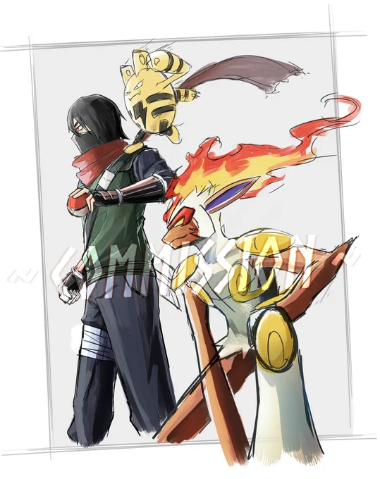 [rough sketch] Thank you  for commissioning. Promise to get this done by the due date   I noticed that I was getting really proficient at drawing Infernape now. It was fast