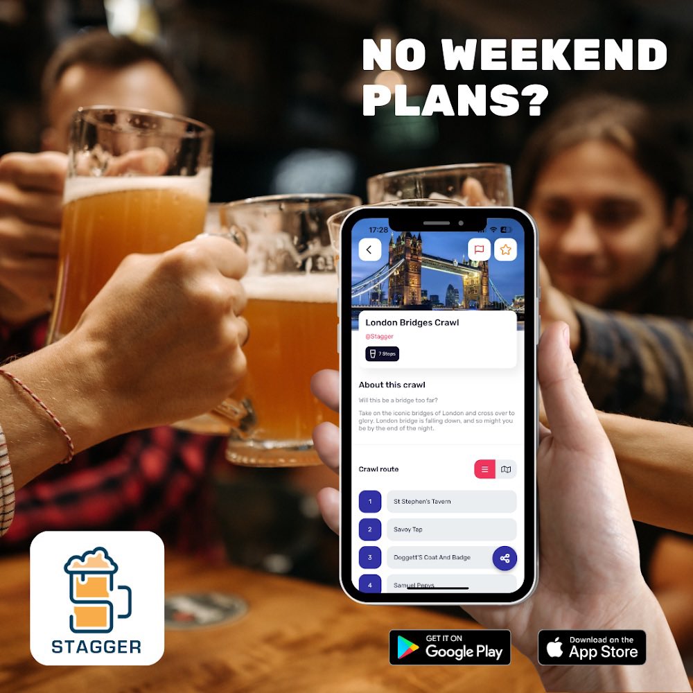 Thought about yours yet?

Link in bio!

#Stagger #StaggerApp #PubCrawl #BarCrawl #Pub #FridayFeeling #WeekendPlans