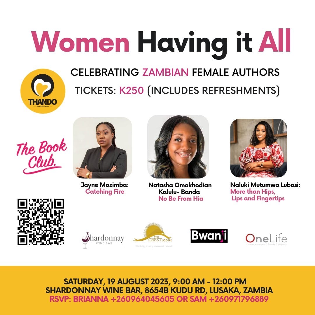 OneLifeZambia's tweet photo. The Book club is back again and this time we discover the captivating world of African women as we explore the question of "having it all."  
To register click the link - https://t.co/oQ8jddN7LH #AfricanWomenAuthors #InspiringStories #WomenEmpowerment https://t.co/RKunm3YVQj