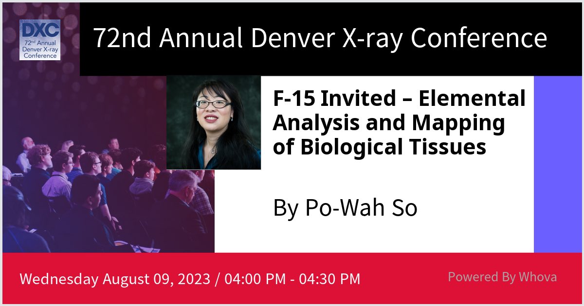 powahso's tweet photo. Delighted to be invited to speak on elemental bioanalysis with #XRF #TXRF #MRI at 72nd Annual Denver X-ray Conference #dxc2023 https://t.co/HLeVe3TnKU