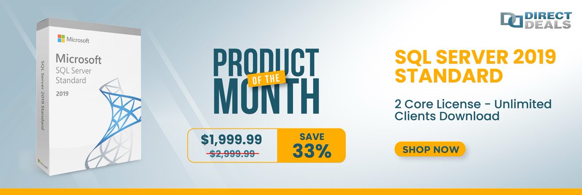 DirectDeals's tweet image. Introducing our star Product Of The Month with a whopping 33% SAVINGS on offer.
Don't miss the chance to revolutionize your database game! Shop now!
#directdeals #microsoft #sqlserver2019 #productofthemonth #supersavings #discount