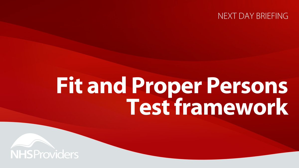 NHSProviders's tweet photo. This week, @NHSEngland published its new Fit for Proper Persons Test Framework, with guidance for trust chairs and staff on implementation.

See our briefing that provides an overview of the framework and highlights its key elements.

Learn more ➡️ https://t.co/2YeAgUiPU5 https://t.co/6pMMxbmyOY