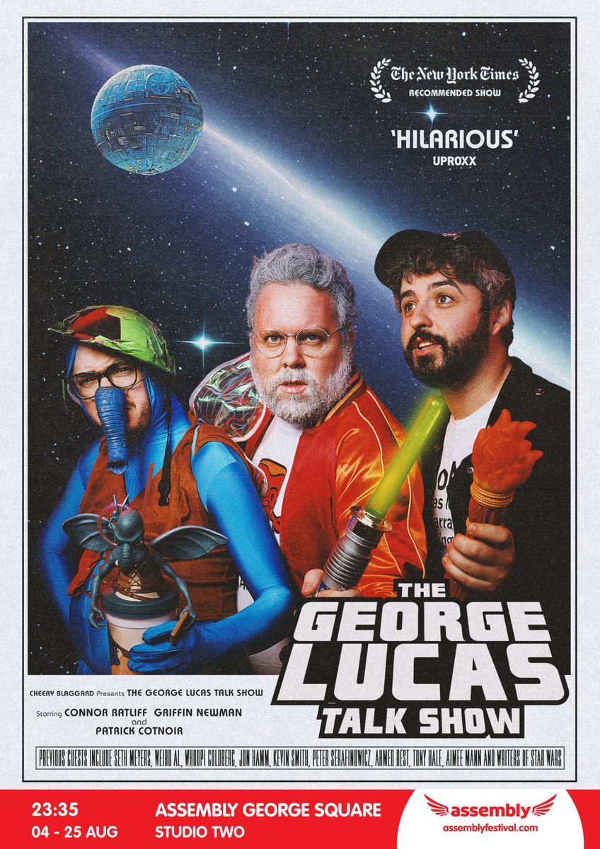 connorratliff's tweet photo. #TweetTheMedia

The @GLucasTalkShow is bringing 3 DIFFERENT SHOWS to #EdFringe2023!

• GLTS, the long-running NYC cult comedy chat show
• The Baron &amp; The Junk Dealer, a sci-fi tragicomedy
• GEORGE-prov: An Improvised Theatrical Experience

https://t.co/6nIT6GMhhh https://t.co/c6rv9B2m1b