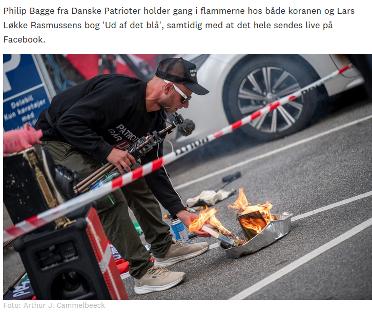 KjellerupJens's tweet photo. Koranafbrændinger er forsmåede drenges leg med ild - "se mig mor!".
Det burde kunne stoppes med miljøbeskyttelsesloven.
Forbyd afbrænding af bøger pga forureningen fra den ufuldstændige forbrænding af uspecificerede materialer lim, indbinding, plast, sværte mv.
#dkpol #dkmed https://t.co/GapbcSnhgC