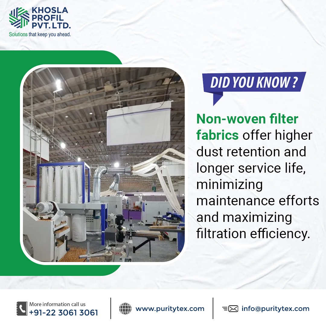 khoslaprofil's tweet image. Non-woven filter fabrics are the secret to efficient dust retention and extended service life! 
Say goodbye to frequent maintenance and hello to optimal filtration efficiency!
#nonwovenfilterfabric #filtration #filtrationprocess  #filtrationexpertise #materialtransport