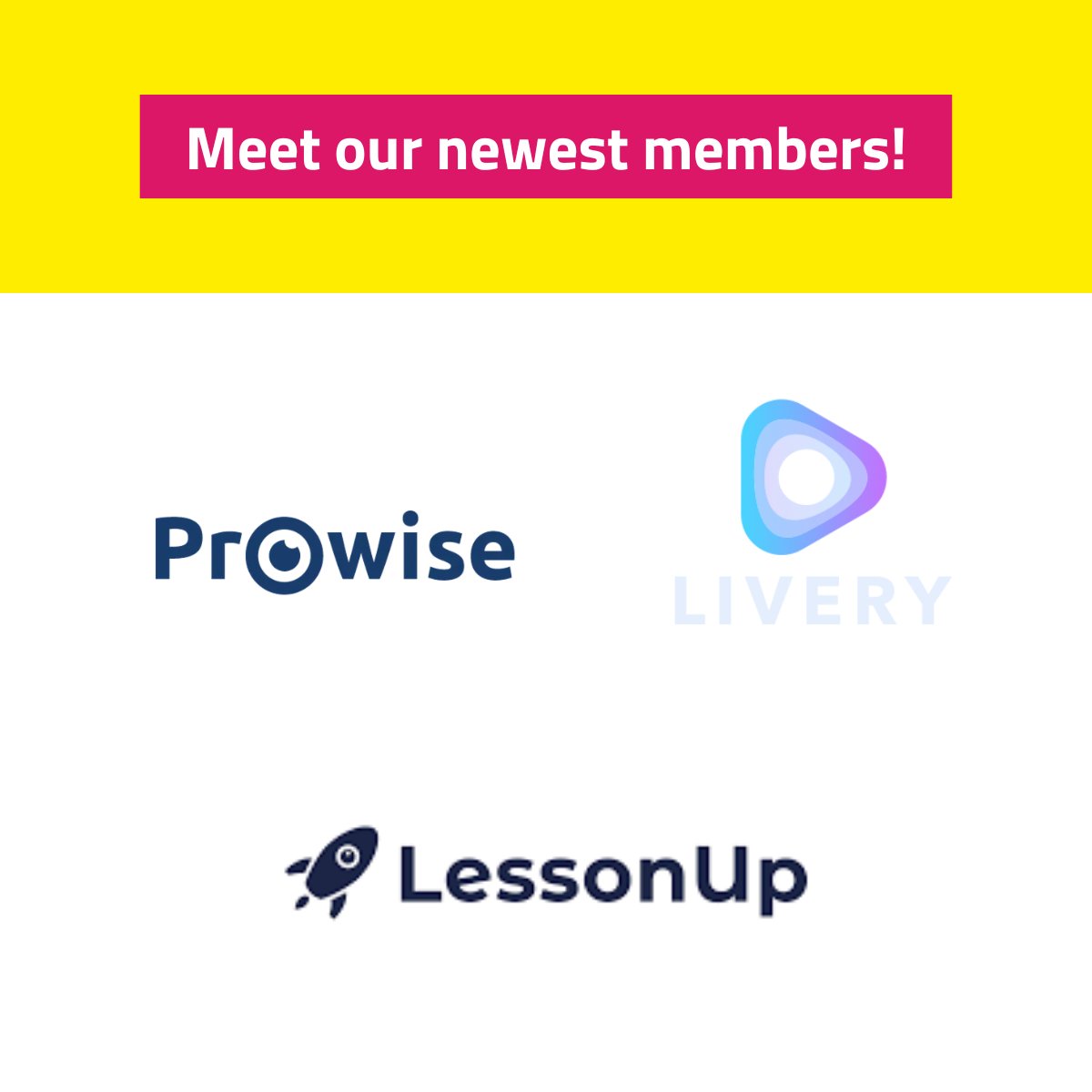 🎉𝗡𝗲𝘄 𝗺𝗲𝗺𝗯𝗲𝗿𝘀 𝗼𝗳 𝘁𝗵𝗲 𝗰𝗼𝗺𝗺𝘂𝗻𝗶𝘁𝘆 and their founders and MT: Michael Ahrens, <a href="/Prowise_Erik/">Erik Neeskens</a> and @EdithKwaspen from <a href="/Prowise_NL/">Prowise</a>, <a href="/jeroen020/">Jeroen Elfferich</a> and <a href="/frankvoirschot/">Frank van Oirschot</a> from @Liveryvideo, @Karsveling and <a href="/djegiesen/">Daan Giesen</a> from @LessonUp.

#newmembers #edtech