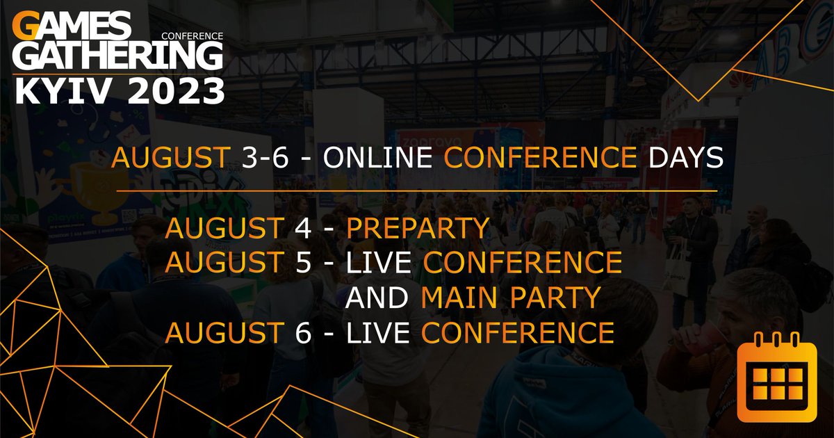 Hey, let's meet there - we're heading to a long-awaited <a href="/GamesGathering/">Games Gathering</a> conference in Kyiv!

Meet our CEO <a href="/AlexanderDzyuba/">Alexander Dzyuba</a> offline at the preparty and conference.