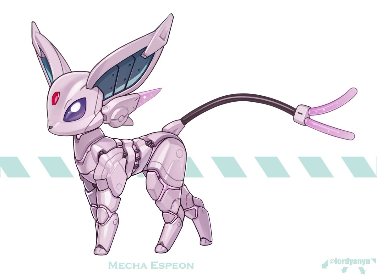 no humans pokemon (creature) solo full body purple eyes tail mechanization  illustration images