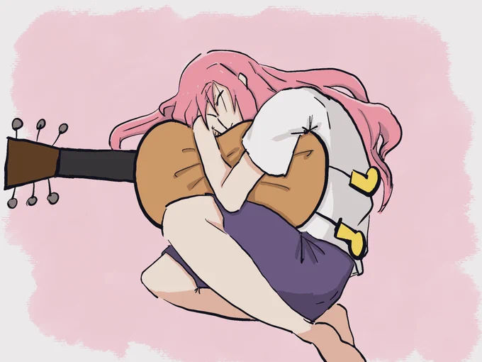 絵の練習。おねむなぼっちちゃん。#ぼっち・ざ・ろっく 