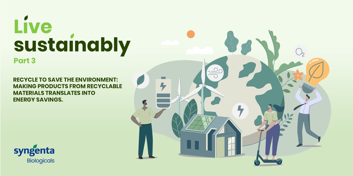 SyngentaBiolog's tweet photo. How to live your daily life paying more attention to #sustainability? Among the main tips of our #BiologicalsCommunity is recycling, to reduce energy waste. Here is some data in our infographic! https://t.co/cirksnCilg