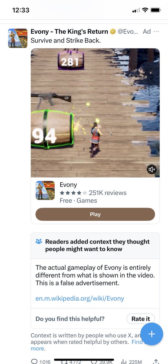 rfreling's tweet photo. Community Notes flagging a Twi… X ad as misleading 😅 https://t.co/Fw3cYvYPlr