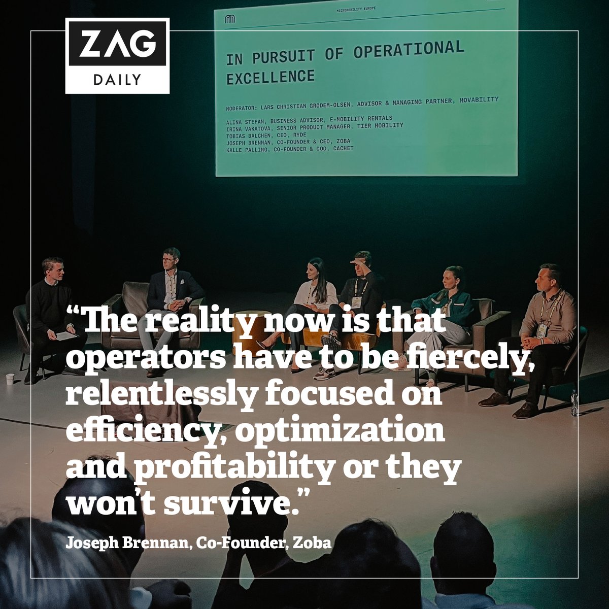 ZagDaily's tweet image. In our new #ZagOnDeck @zobatech Co-Founder @JPatBrennan shares his observations on the current state of the shared mobility market, what he thinks it will take for operators to succeed, and Zoba’s plans to optimize urban delivery.

Sign up here: zagdaily.com/zag-on-deck