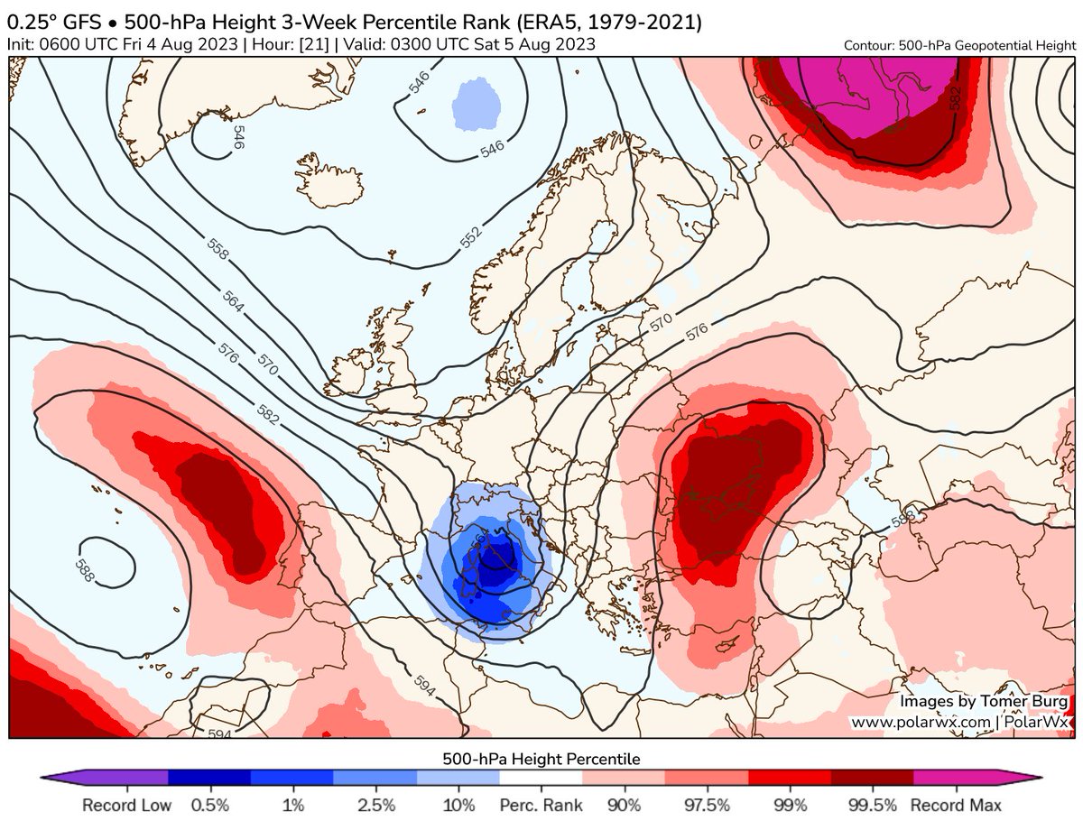 MMmarco0's tweet photo. Ci siamo. Entro le prossime 24 ore tutta la penisola vivrà un cambiamento atmosferico radicale. Un'intensa saccatura proveniente dal Nord Europa farà scendere le temperature fino a 10 °C in meno rispetto ai valori registrati nei giorni scorsi.

Al momento l'aria fresca si sta addossando sulle Alpi occidentali ed in parte sta già affluendo sulle regioni settentrionali. Entro il pomeriggio di domani tutte le regioni italiane saranno sferzate da freschi venti di maestrale. Almeno fino a martedì il clima resterà gradevole e fresco.