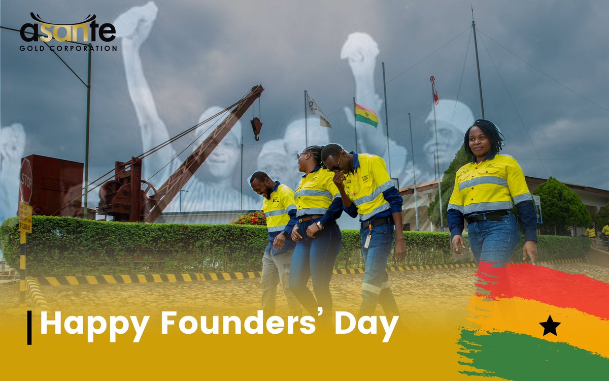 corpasantegold's tweet photo. Asante Gold extends its warmest wishes to all Ghanaians on this joyous occasion of Founders' Day. Let us celebrate this day with  joy, peace, and unity! #HappyFoundersDay #Ghana 🇬🇭🇬🇭🇬🇭🇬🇭 https://t.co/iKx8ls2xBv