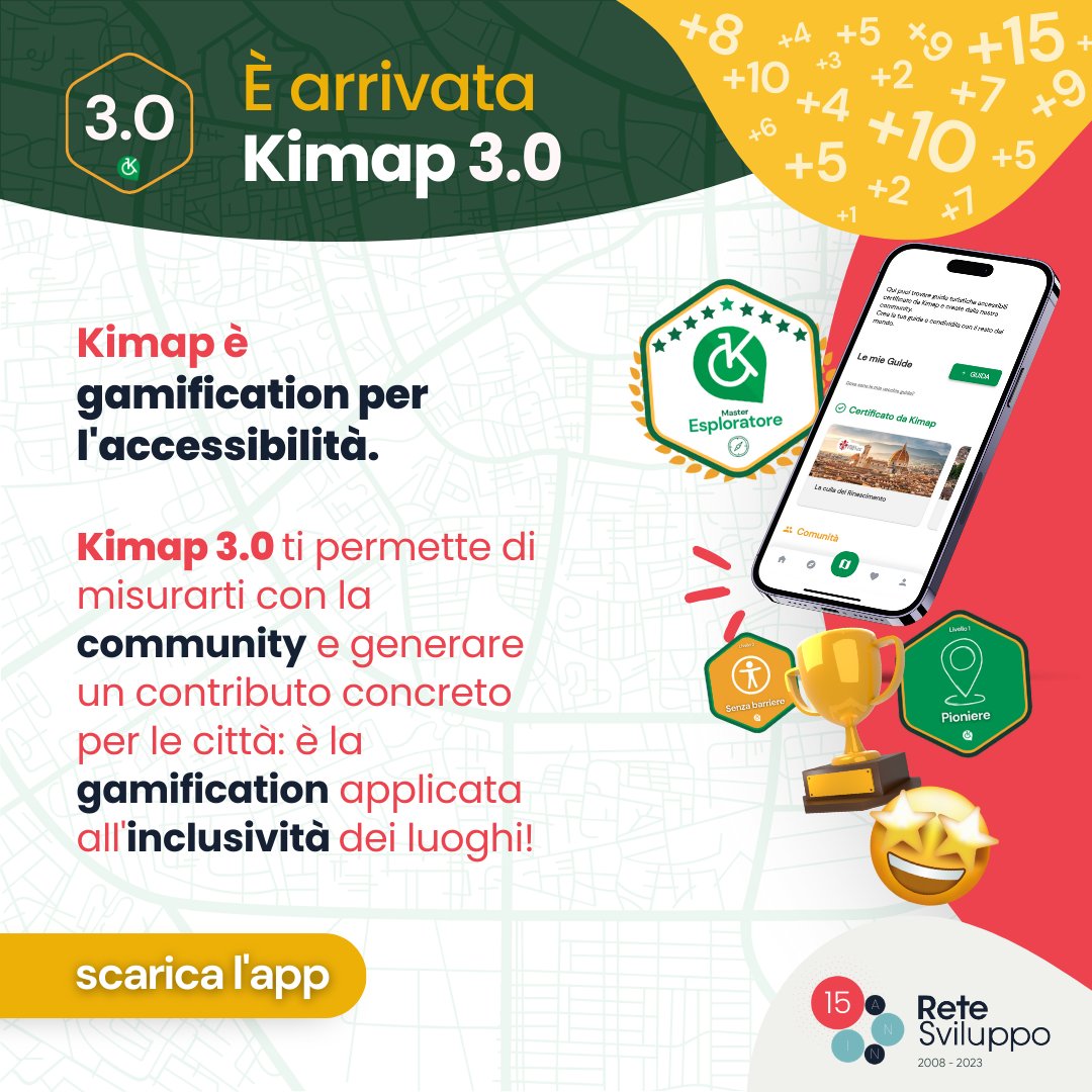 ReteSviluppo's tweet photo. La nostra esperienza nel campo della gamification applicata ad attività formative ha permesso di sviluppare al meglio la riflessione sulla nuova Kimap, che oggi integra appieno meccanismi di gioco per accrescere la propria community e migliorare le città
https://t.co/m65jIByH9G https://t.co/mOOukPcJbv