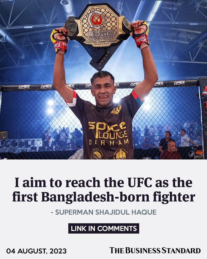 tbsnewsbd's tweet photo. I aim to reach the UFC as the first Bangladesh-born fighter: 'Superman’ Shaj Haque
#ufcbellator #ufc #mixedmartialarts #supermanshaj #shajhaque #supermanshajhaque #TBSNews https://t.co/PQ3ACOMCOP