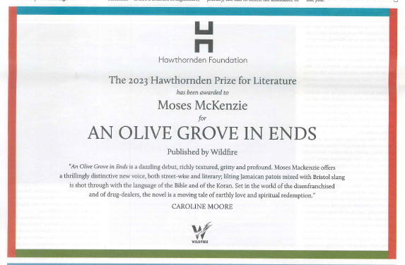 Wildfirebks's tweet photo. Officially announced in the @LRB this week: @eastsidemoses is the winner of the 2023 Hawthornden Prize for Literature, Britain's oldest literary award. Previous winners include Hilary Mantel, Ali Smith, Colm Tóibín, Evelyn Waugh...We are so proud of you, Moses. https://t.co/w6Fsmm2jM8