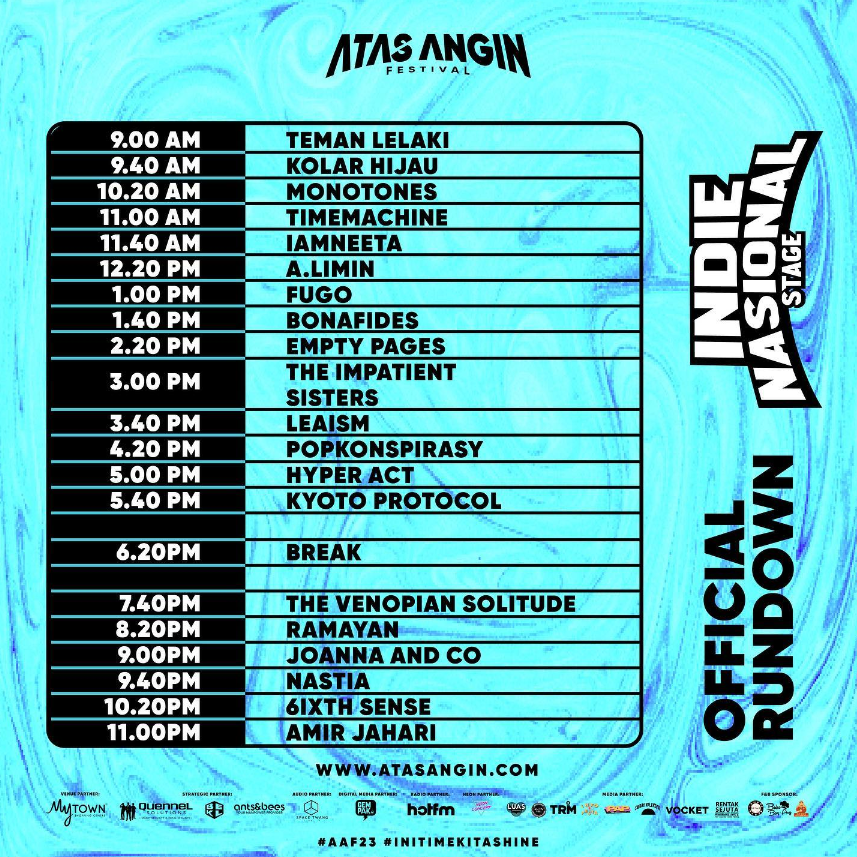 faIiqfahmie's tweet photo. Rundown untuk #AtasAnginFest esok. Ayuh! #AAF23 https://t.co/beXrUpY7AY