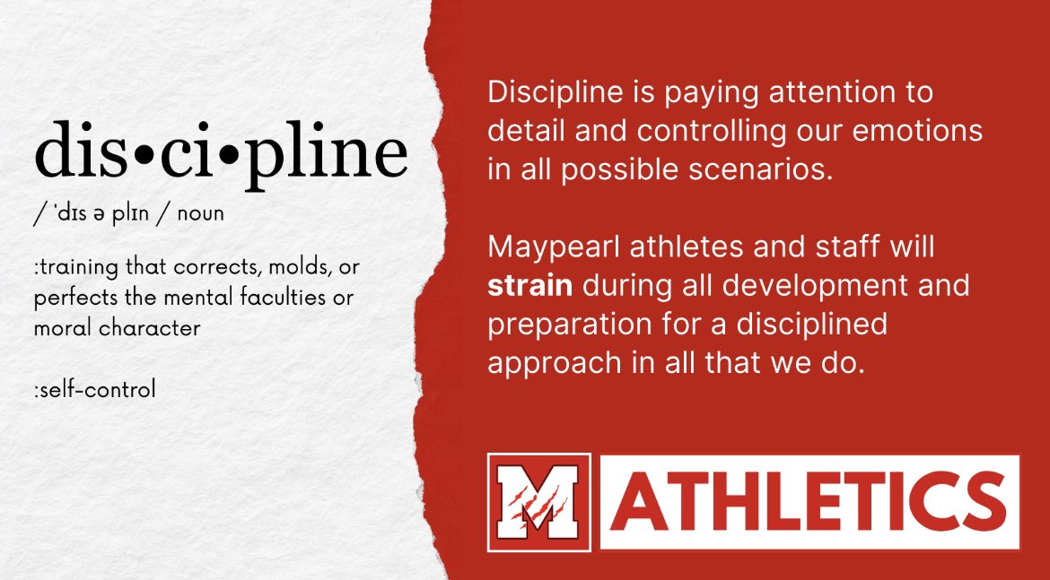 MaypearlFB's tweet photo. Panther Student athletes must exemplify this both in the classroom and on the field! #STRAIN #STANDARD https://t.co/xiCY63b0d4
