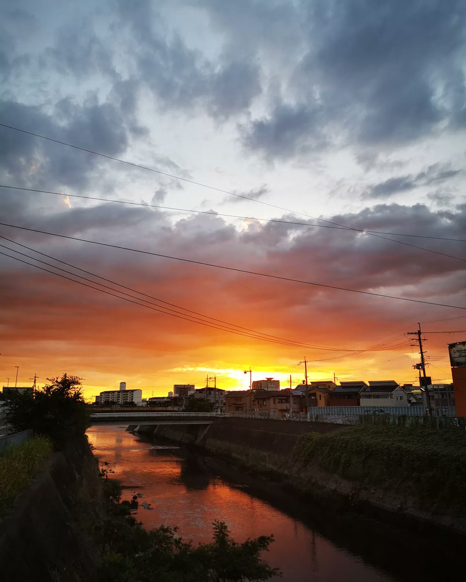 nickshormonsha_'s tweet photo. #onmywalk #夕方 #夕暮れ #夕焼け #日没 #日の入り #evening #twilight #sunset #dusk #sundown #저녁 #황혼 #노을 #일몰 #여름 #summer #夏  #Летом #နွေရာသီ #verão #Lété #verano #Lestate #야마토강 #大和川 #Yamatogawariver #니시요케강 #西除川 #Nishiyokegawariver https://t.co/b6kZQZZ88F