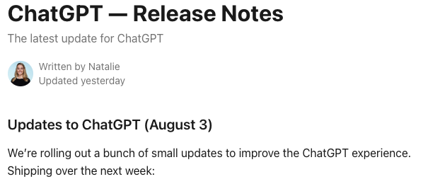 Direct_IA's tweet photo. Nouvelle mise à jour de ChatGPT (03/08)
Qu'est-ce qui change ?

OpenAI a mis en ligne la nouvelle version de ChatGPT hier.  Voici les changements et nouvelles fonctionnalités.

Déroule le thread pour tout savoir 🧵👇 https://t.co/m8sENBzs49