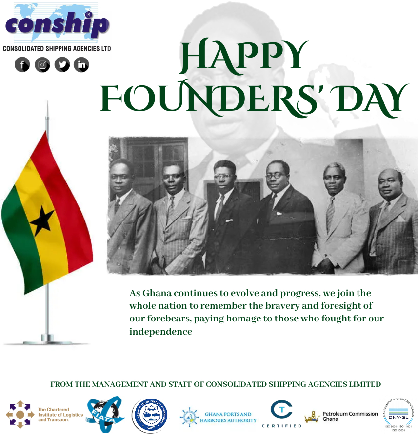 conshipgh's tweet photo. #HappyFoundersDay Ghana 🇬🇭  — As the nation continues to evolve and progress, we join the country to remember the bravery and foresight of our forebears, paying homage to those who fought for our independence.

We are #Conship
#27thAnniversary #iloveconship💙
#Godisthereason https://t.co/wp0SajkABJ