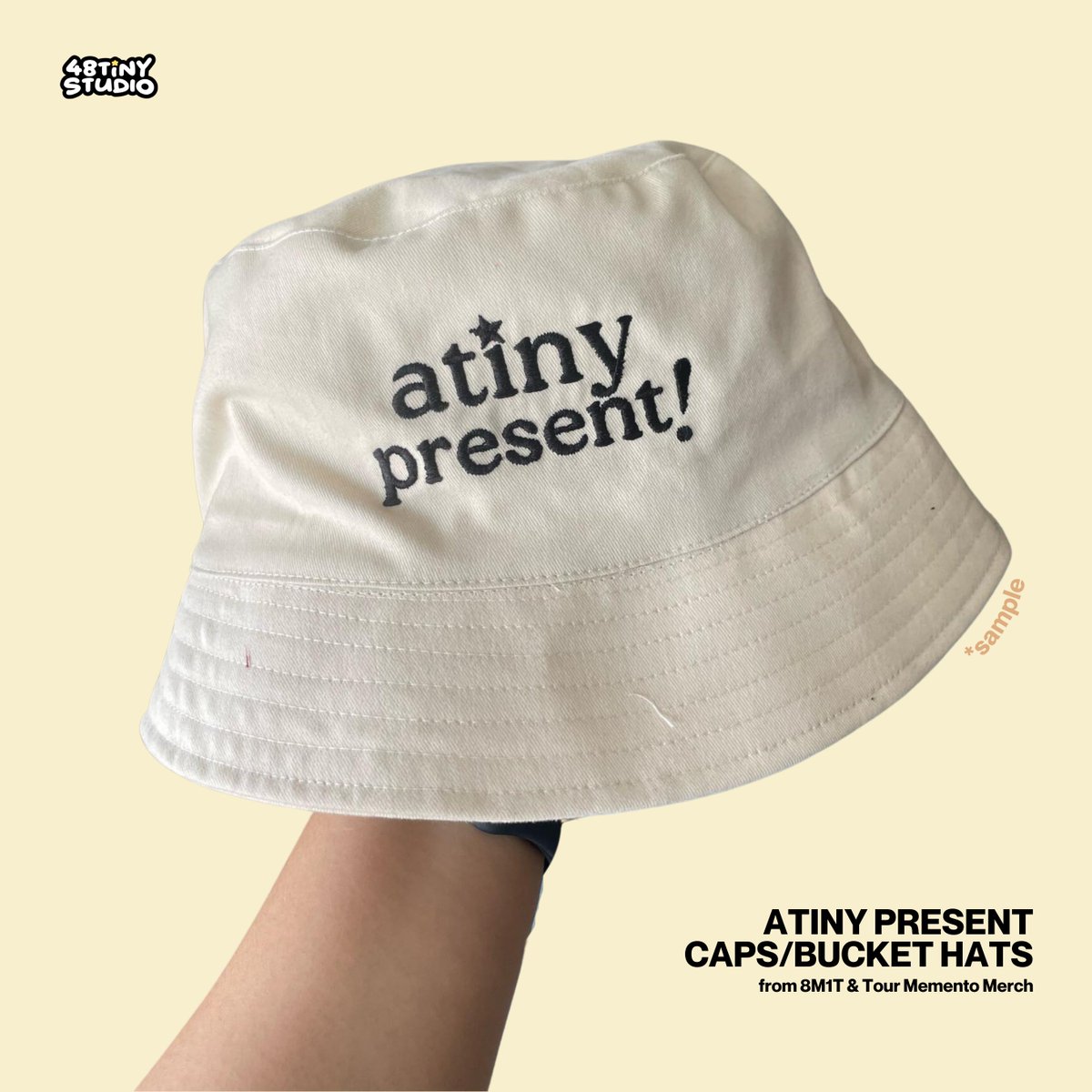 foratinystudio's tweet photo. [ #made48tiny ]

ATEEZ PRESENT? Of course, ATINY will be PRESENT too! Here's a sample of our ATINY PRESENT bucket hat. Were you able to get yours? 👀🌟 https://t.co/vyjqYtJ0GU