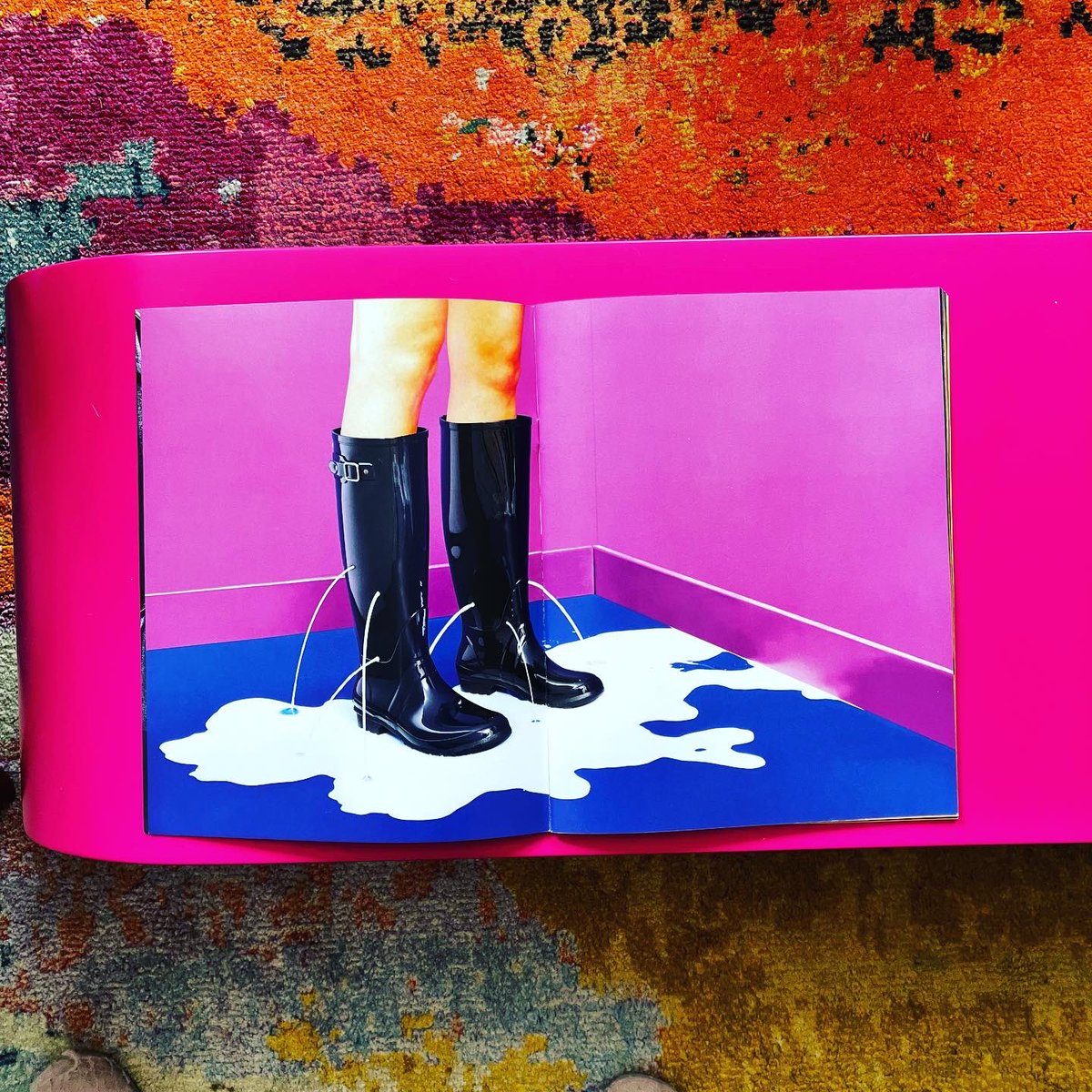FriendsofWilson's tweet image. An apt rainy image and some colourful shots from last night at home-composition; Loopy table in pink, surrealist photography from Toiletpaper magazine, and the Beast. #designandart #creativeinspiration