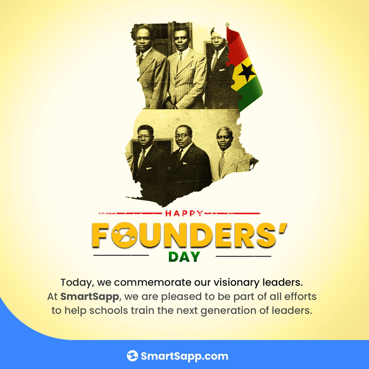 smart_sapp's tweet photo. Happy Founders' Day from SmartSapp
#GhanaFoundersDay #SmartSapp #Minex360 #ChildSecurity #ParentEngagment #SmarterSchools https://t.co/eyoH4oz9C7