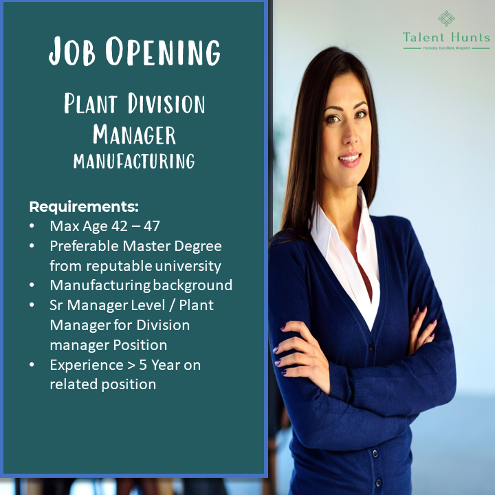 Job Oppoturnities come from our client Manufacturing client that looking for a Professionals Plant Division Manager for their company

Should you interested, you can check the link below 

talenthunts.id/site/job/detai… 

#manufacturing #plantdivision