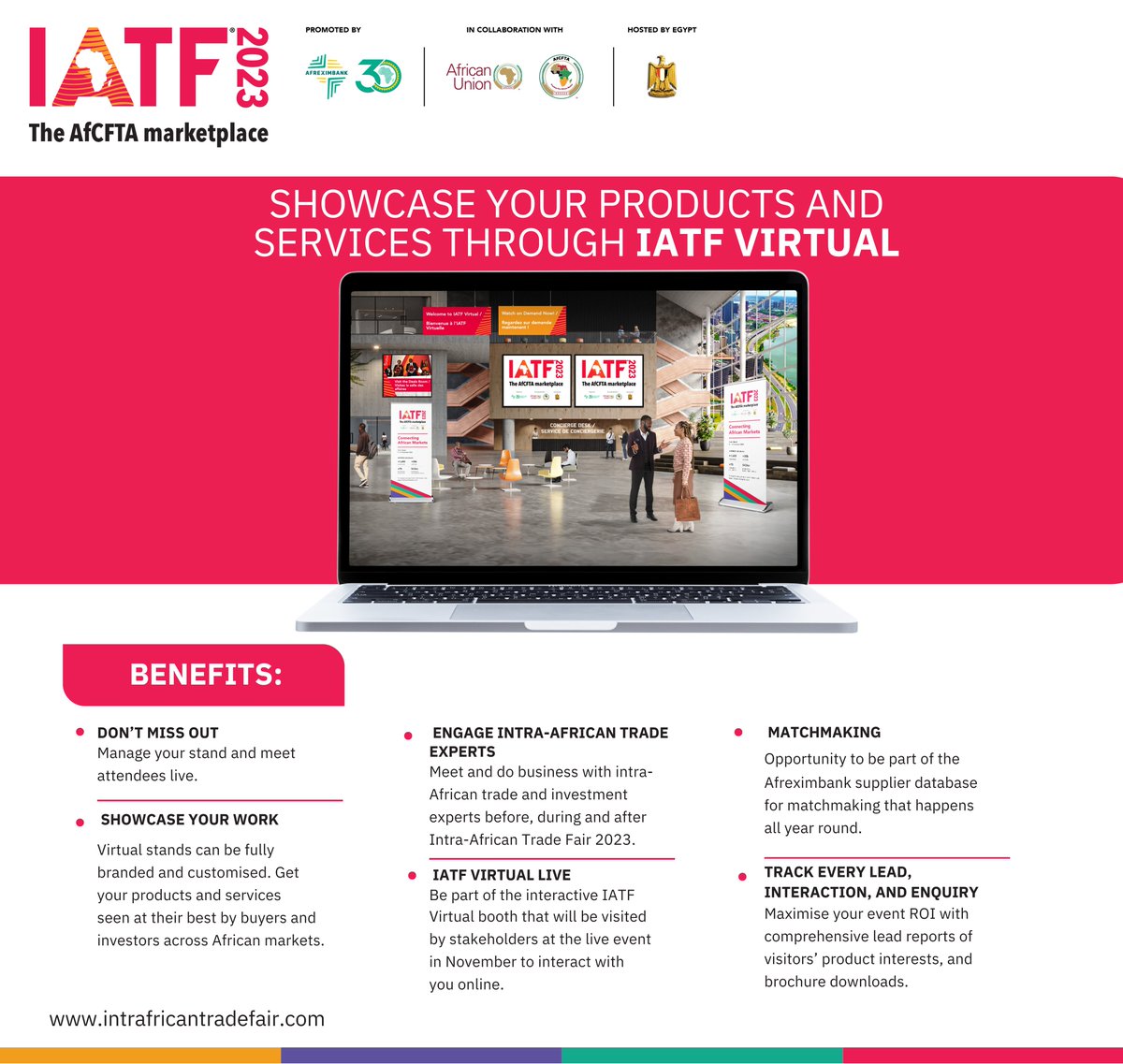 iatf2027's tweet photo. Be part of Africa's largest trade fair and join IATF Virtual to become a virtual seller today!

 Click here to book your IATF Virtual Booth now - https://t.co/UErwWJ8qCn

#IATF2023 #IntraAfricanTrade #IATFVirtual #Virtualselling #VirtualExhibition #VirtualBusiness https://t.co/uPewwQqyDf