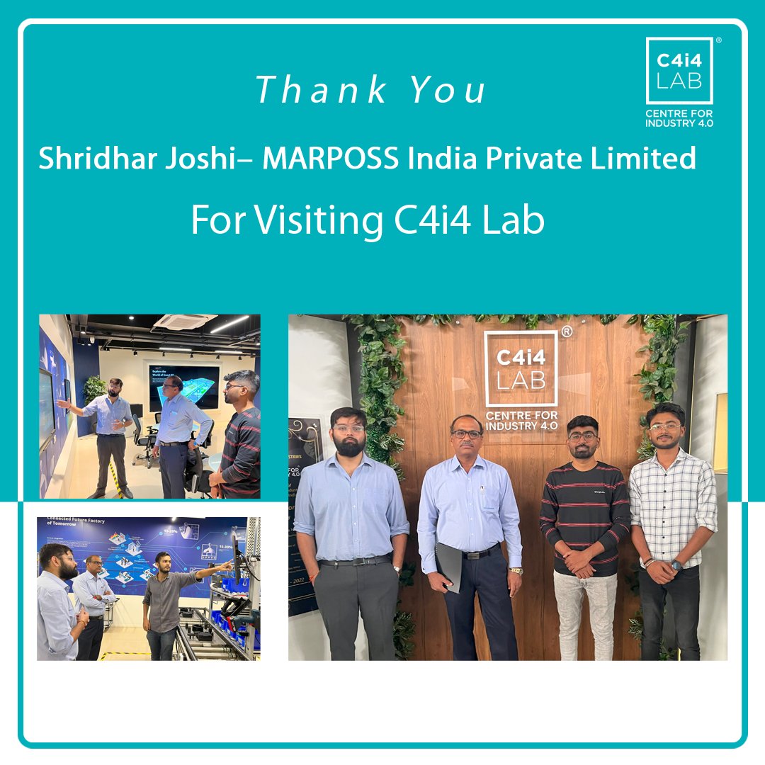 C4i4Lab's tweet photo. It was a pleasure to meet SHRIDHAR JOSHI - West Zone Head, @marposs.
We got a chance to showcase our iFactory and Experience Center at the @C4i4Lab
#factoryautomation #industry4point0 #manufacturingindustry https://t.co/GE1eaE8YrE