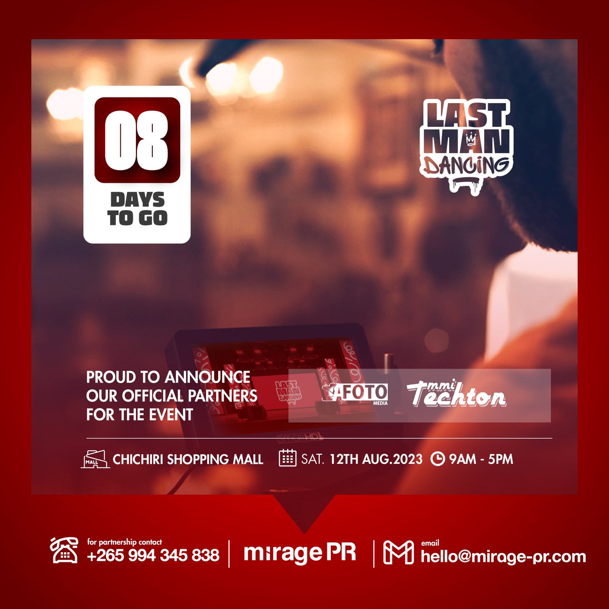 lastman_dancin's tweet photo. 8 days to Go!!! A message from out sponsors "KUKA CHEMA". The event will be live streamed and with high quality sound booming during the event. #LastManDancing #ChallengeYourself https://t.co/4O8b8tIVzX