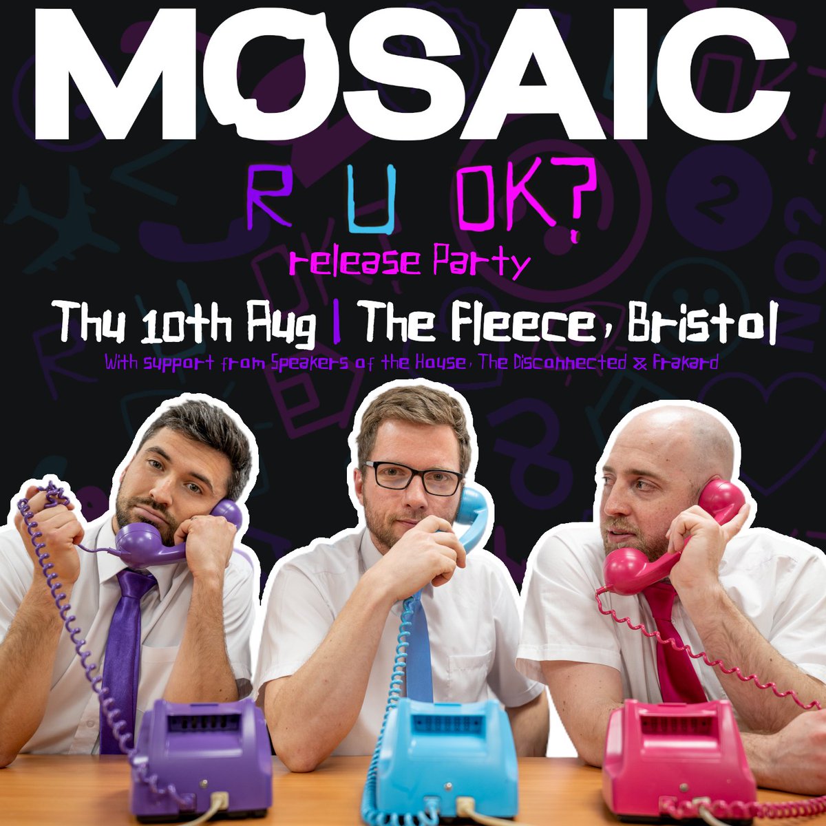 mosaicmusicuk's tweet photo. Woo next Thursday we release our first #newmusic in 3 years! Have ya presaved R U OK? yet? π https://t.co/ktcQCbgnRP
We're also gonna be celebrating at @FleeceBristol on the same day! Grab tix from the same link! (Use code MOSAIC)
#bristol #poppunk #poprock #ukunsignedband https://t.co/OGbCggBqbl