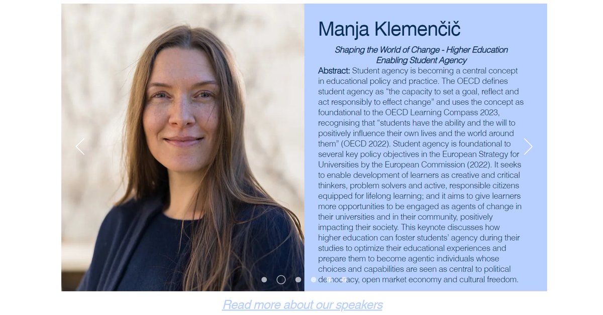 Manja Klemenčič (<a href="/Harvard/">Harvard University</a> University), will be speaking about “Shaping the World of Change - Higher Education Enabling Student Agency” on Mon 4 Sept #EAIR2023 Forum in Linz. Register before 10 August to join us on campus or online buff.ly/3Yo36k0 

#Linz #Keynotes