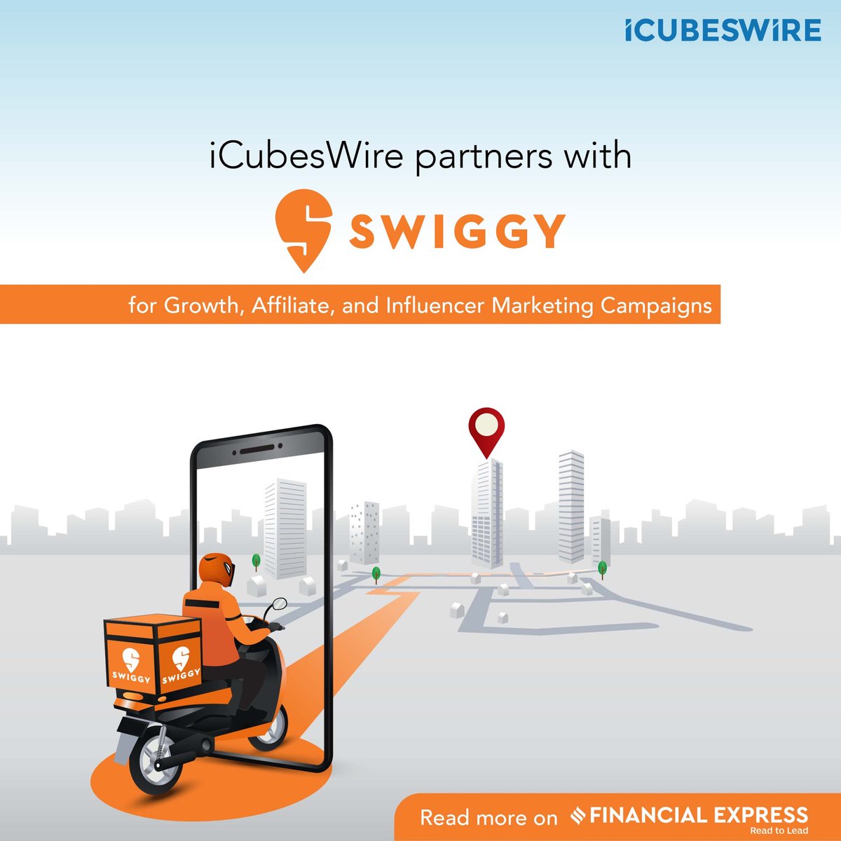 icubes_wire's tweet photo. We're thrilled to announce our partnership with Swiggy for Growth, Affiliate &amp; Influencer Marketing Campaigns. 

Read more on Financial Express. 
<https://t.co/WMP58K5TdA>

#MarketingCampaigns #AffiliateMarketing #InfluencerMarketing #ExcitingNews #Swiggy #iCubesWire https://t.co/Ho3RKLwFZn