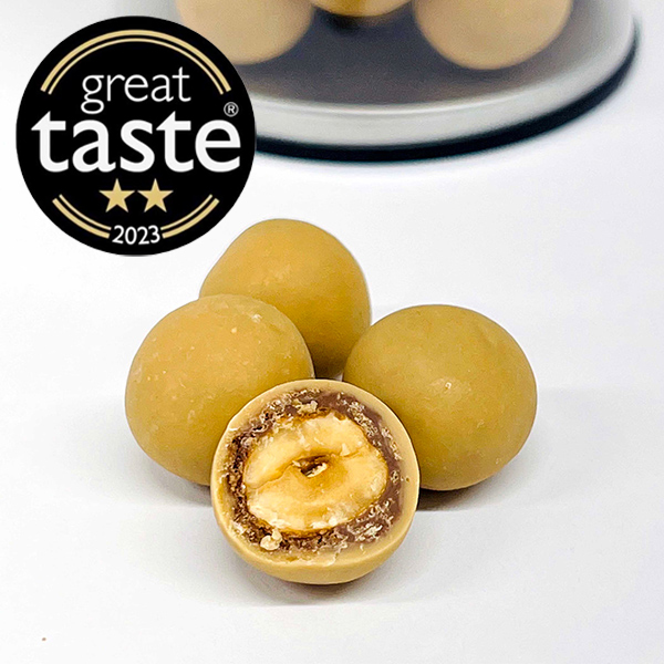 Our caramelised hazelnuts in blonde chocolate has picked up 2 gold stars at this year's Great Taste Awards. A double coated single origin Ghana milk chocolate with a wafer crunch, and then coated in a smooth new blonde chocolate. Warning v addictive. laudenchocolate.com