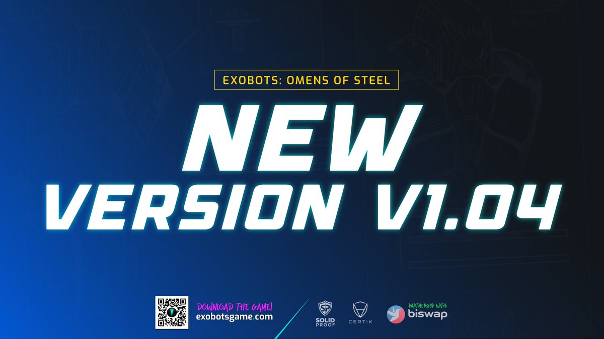 We would like to announce that we have released a new Launch v1.04.0 where we have made small changes and improvements 🤖🔥

Patch Notes ➡️ exobots.gitbook.io/docs/game-stag…

Download #Exobots (available for iOS, PlayStore &amp; Windows) 🔗 exobotsgame.com
