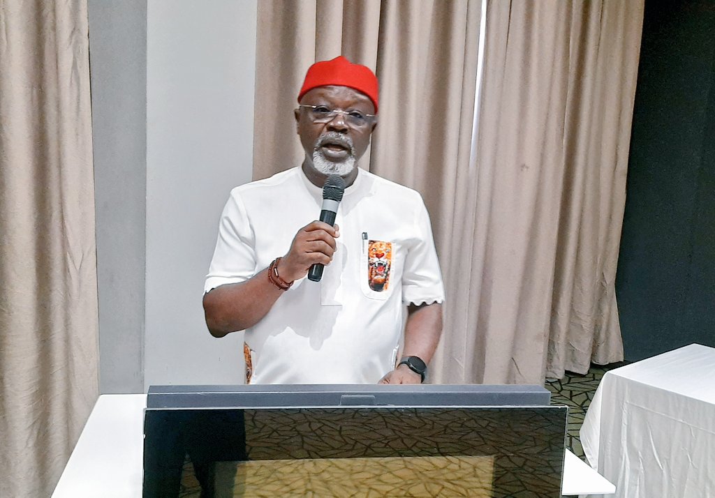 inecnigeria's tweet photo. Discussing the framework for delivering state reports regarding the 2023 General Election, Mr. Chima Duruaku, Director of Planning and Monitoring, addressed the ongoing 2023 Post Election Review Meeting with Resident Electoral Commissioners (RECs) in Lagos.
#PostElectionReview https://t.co/3e9xI0ct3b
