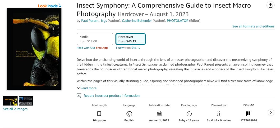 🦋🪲 The book 'Insect Symphony: A Comprehensive  Guide to Insect Macro Photography' is now available! 📸Embark on a captivating journey through the miniature world of insects with stunning photos and expert tips. 🌿📷 #FridayFeeling  #MacroPhotography #NatureGuide #picturebook