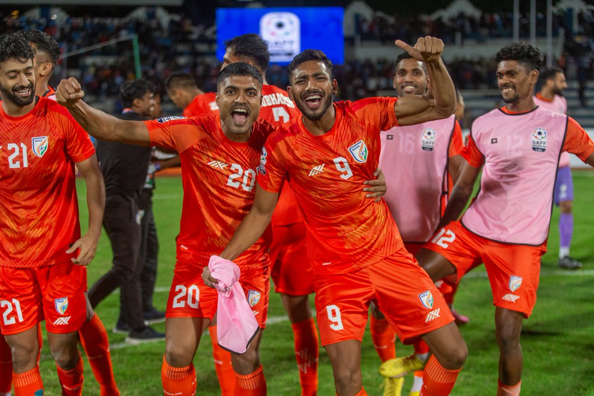 IndianFootball's tweet photo. 😍 A month since that glorious night in Bengaluru... ✨🏆🇮🇳

#BlueTigers 🐯 #IndianFootball ⚽ https://t.co/KfchzYBFD5