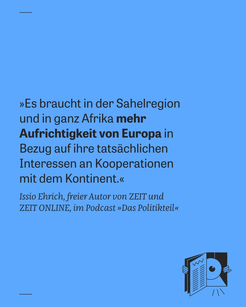 Im Podcast #DasPolitikteil sprechen @pdausend und @GrabitzG diese Woche mit @IssioEhrich und @MichaelOThumann über den Putsch in #Niger, die Rolle Russlands in der Region – und die Folgen des Umsturzes für Europa: trib.al/liphFee