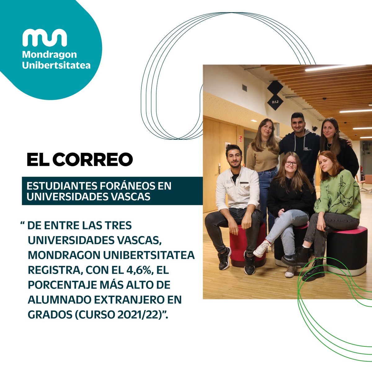 MUnibertsitatea's tweet image. Análisis de la presencia de estudiantes extranjeros en las universidades vascas: el porcentaje más alto está en #MUnibertsitatea (4,6%).

🔗 ow.ly/Bwew50PhR62

vía @elcorreo_com 
#LearningFromReality
#LearningFromFuture