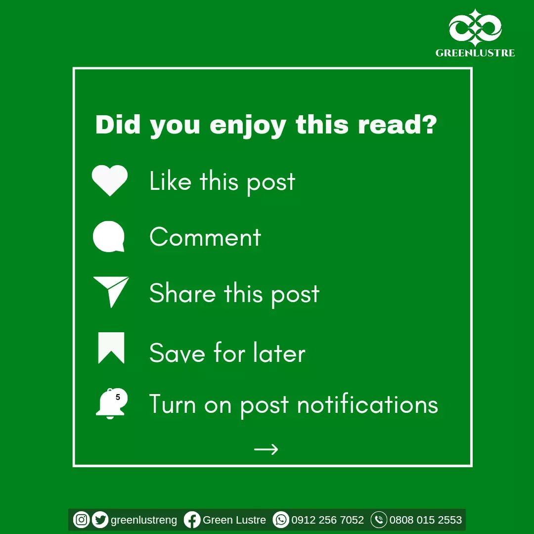 Greenlustr's tweet photo. Like, comment and Share. Don't forget to follow us for more💚 https://t.co/F2ofdDjPNU