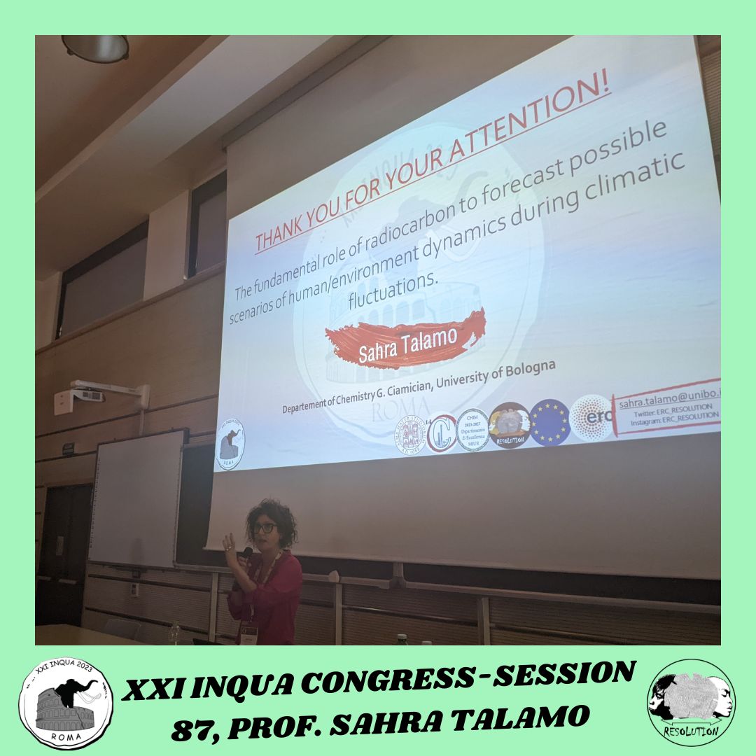 ERC_RESOLUTION's tweet photo. Thanks to @Erc_Research, #RESOLUTIONteam and #globalresearchers, Prof. Sahra Talamo achieved #Radiocarbon3.0, stressing “14C dates with tight error ranges improve the understanding of human occupations and association with past climatic fluctuations.” @AndrePicin @andzerb https://t.co/2ZS3ptNKyi