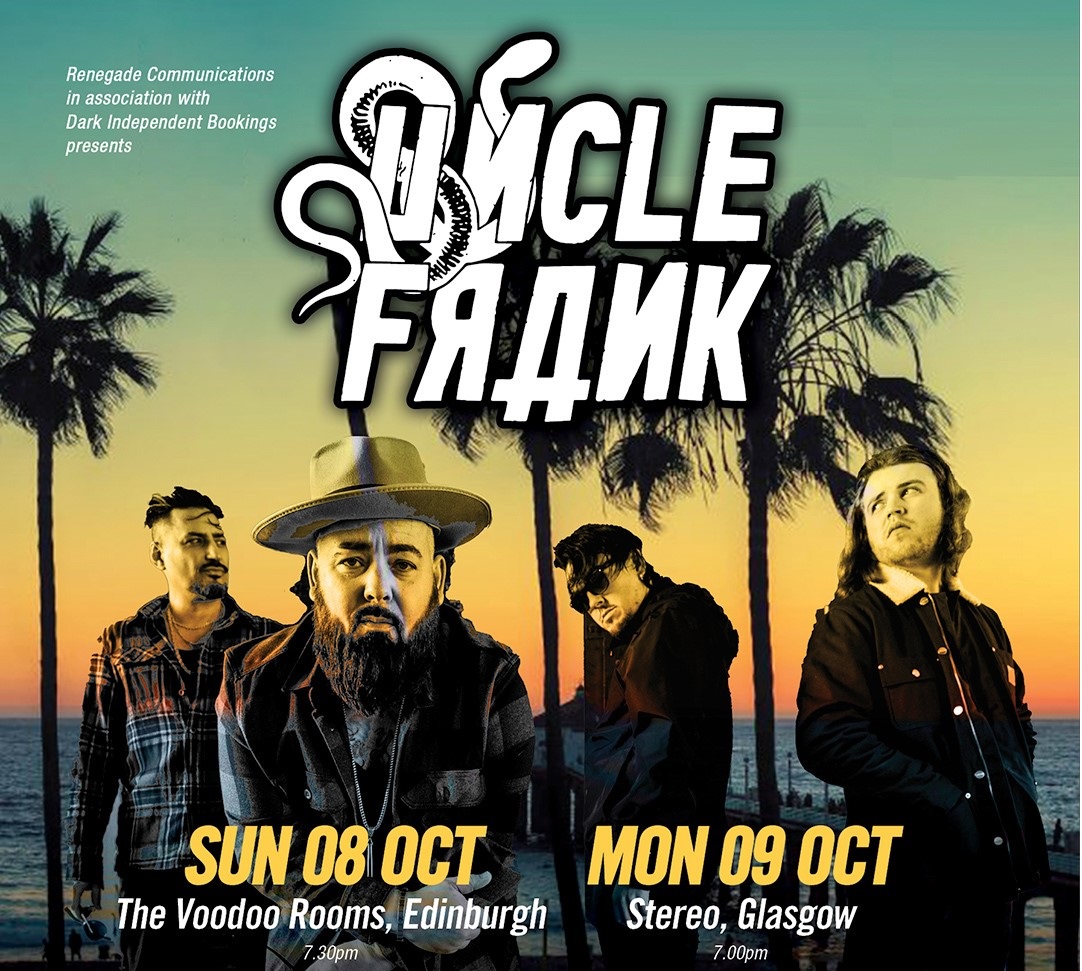 .@renegade_comms presents @UncleFrankBand Venue: @voodoorooms Sunday 8th October t-s.co/uncl7 Venue: @stereoglasgow Monday 9th October t-s.co/uncl8 Tickets on sale Now