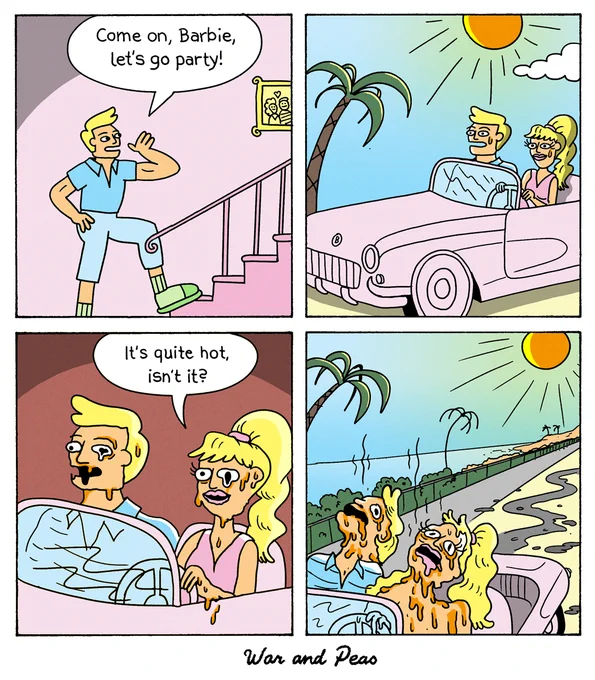 Collab Comic with @rwritextinction  

🔥🔥This party is getting hotter by the second, and not in a good way 🔥🔥

Time to take some action, or #barbieandken won't be the only ones melting in the heat-tsunami.

Further info in the comments! 